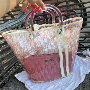 Dior Pink Transparent Monogram Tote